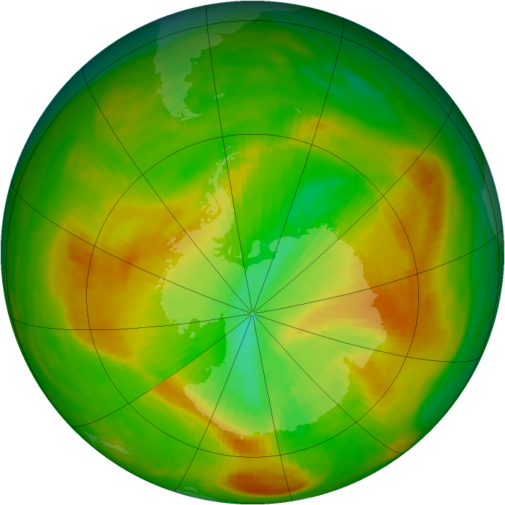 Antarctic ozone map for 19 November 1979